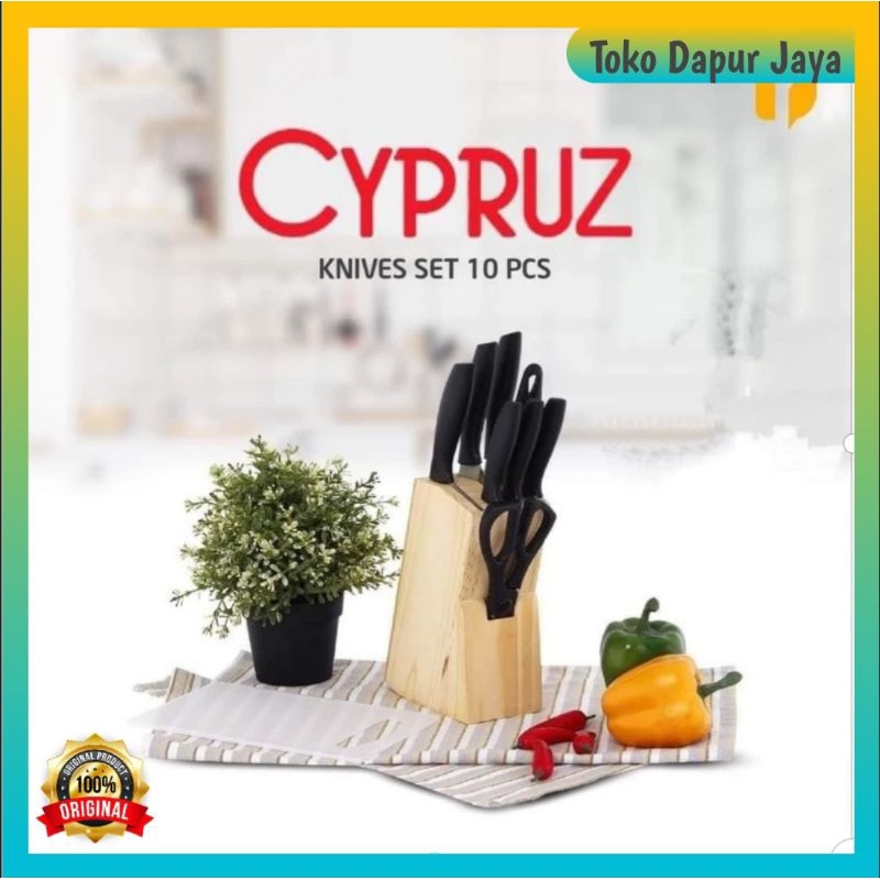 Cypruz Knives Set 10 Pcs Set Pisau Dapur Peralatan Masak