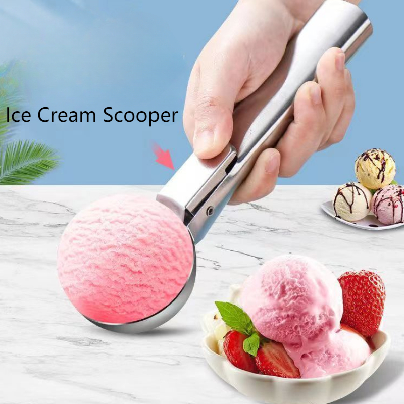Mi.more Sendok Es Krim Stainless Steel Kecil/BesarSendok Es Krim Semangka Baller Sendok Buah Sendok 