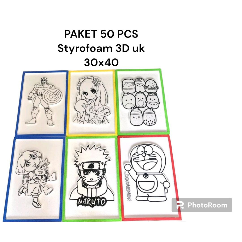 

(50 Pcs) Lukis Sterofoam 3D UK 30X40 / Styrofoam 3 Dimensi / Sterofoam Lukis Timbul