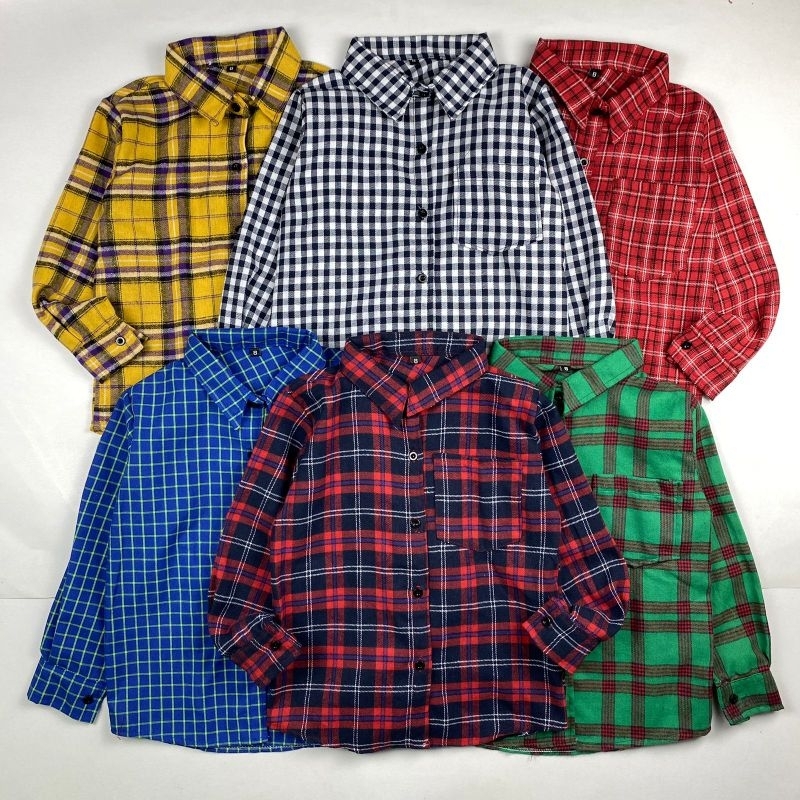 Kemeja Panjang Flanel Anak Cowok Usia 5-12 Tahun Kemeja Anak - KSD