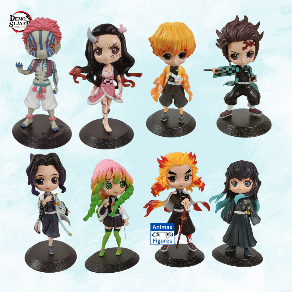 Action Figure Kimetsu No yaiba Qposket Demon slayer 17 cm Tanjiro Nezuko Zenitsu Tokito Mitsuri Akaz
