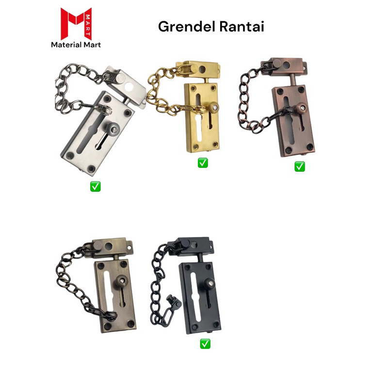 Loonagranit Grendel Rantai Kunci Pintu Rantai Grendel Pintu Slot Kunci Selot Grendel Slot Material