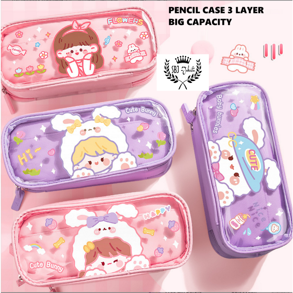 

Tempat Pensil Kotak Pensil 3 Layer Kapa Bear Pensil Case SBJ-KP3L