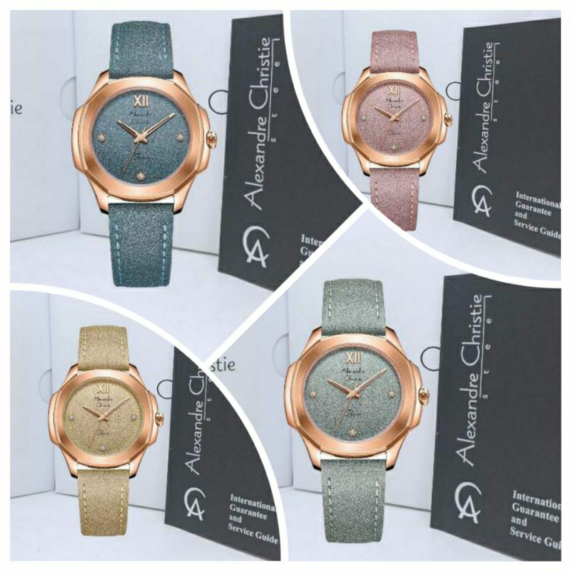 Jam Tangan Wanita Alexandre Christie 2A28 AC2A28 AC 2A28 Tali Kulit