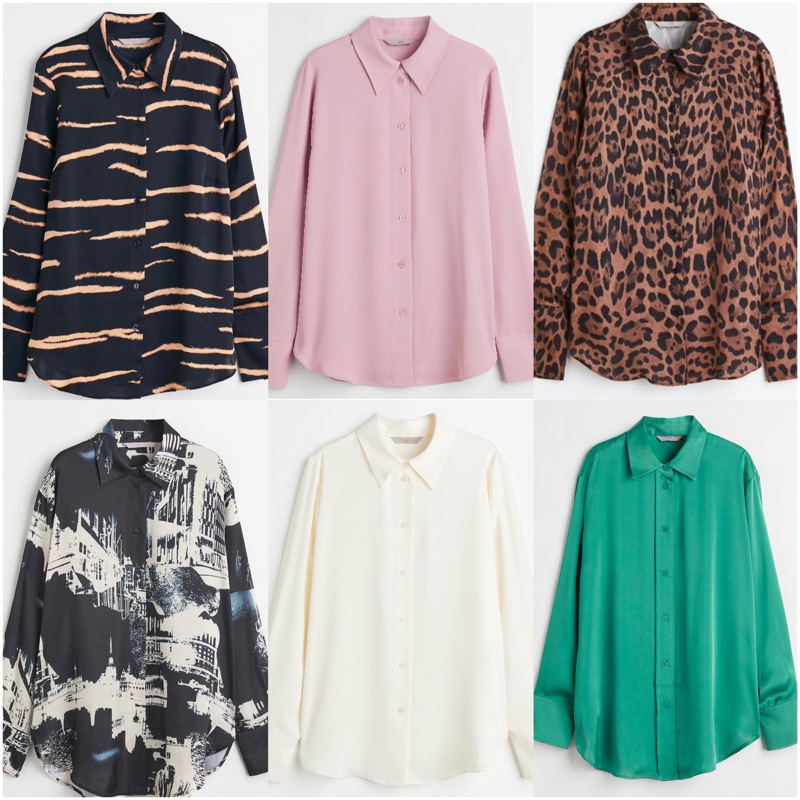 HM Kemeja Panjang Overiszed Shirt / H&M Blouse Satin