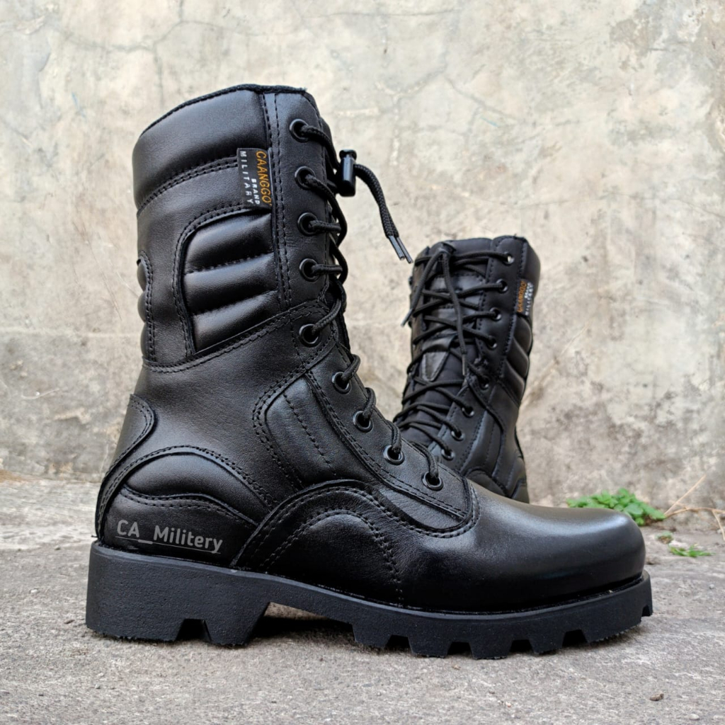 SEPATU PDL TNI POLRI KULIT ASLI SEPATU PDL TNI AD AU AL TACTICAL SATPAM SECURITY ORIGINAL CAANGGO MI