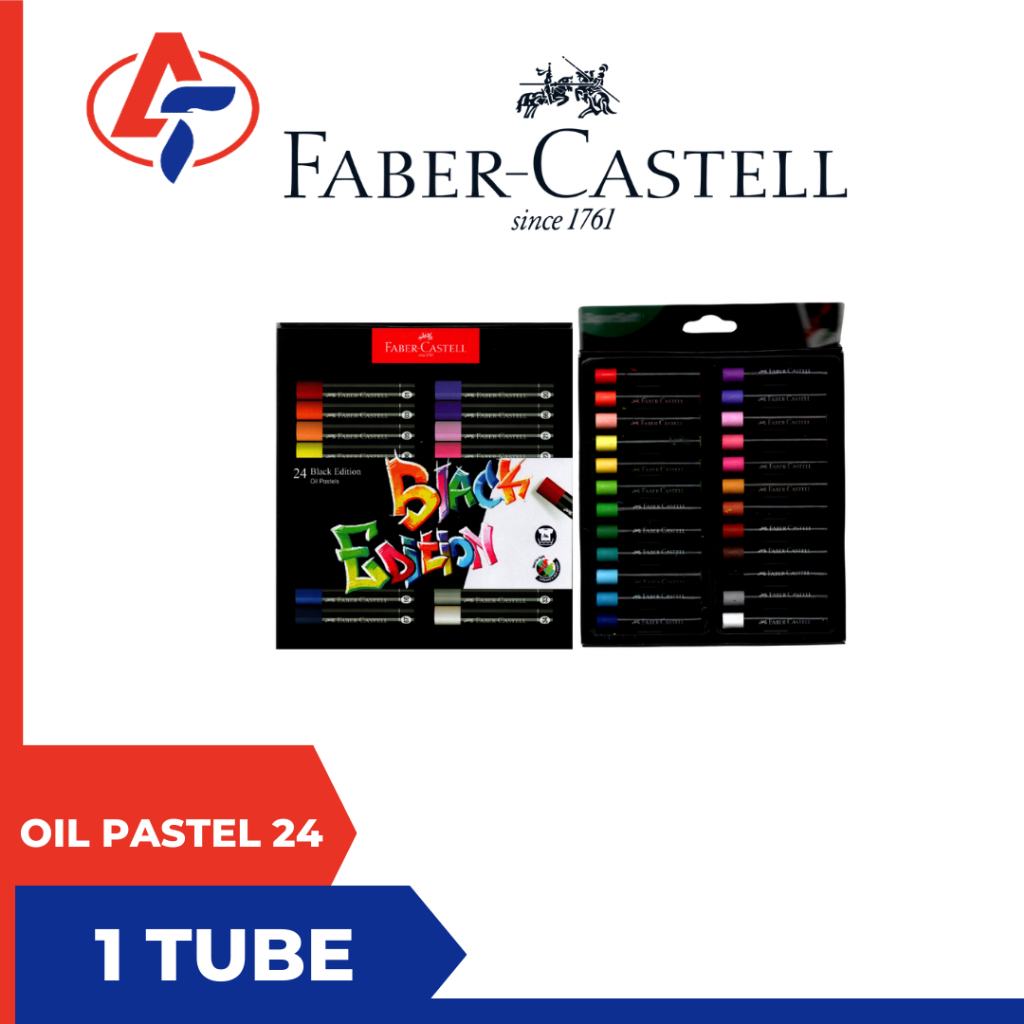 

crayon faber castell oil pastel black 24 warna