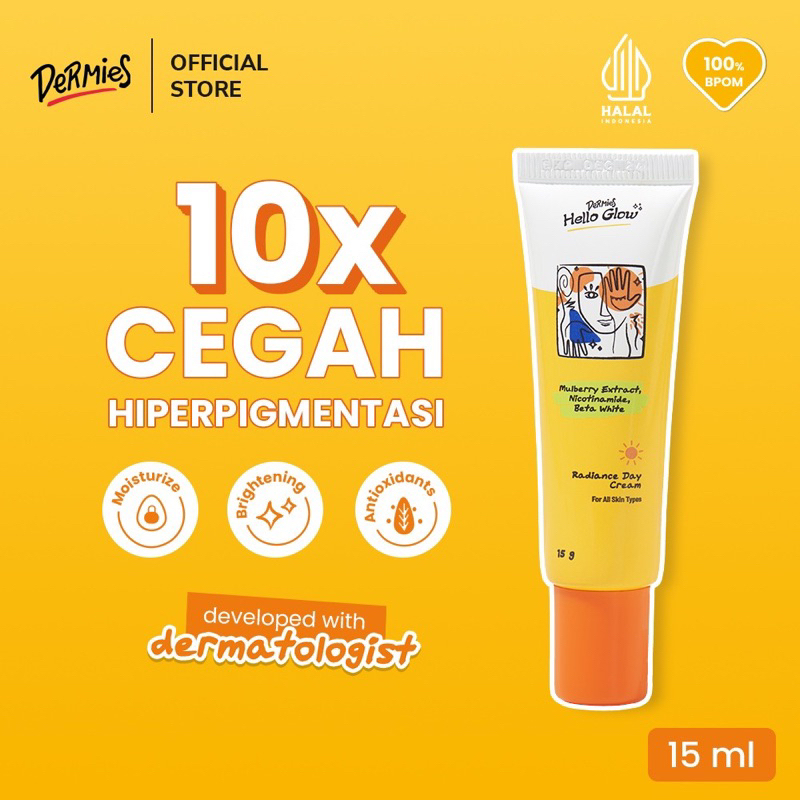 DERMIES by ERHA - Hello Glow Radiance Day Cream 15g - Krim Pagi Pencerah