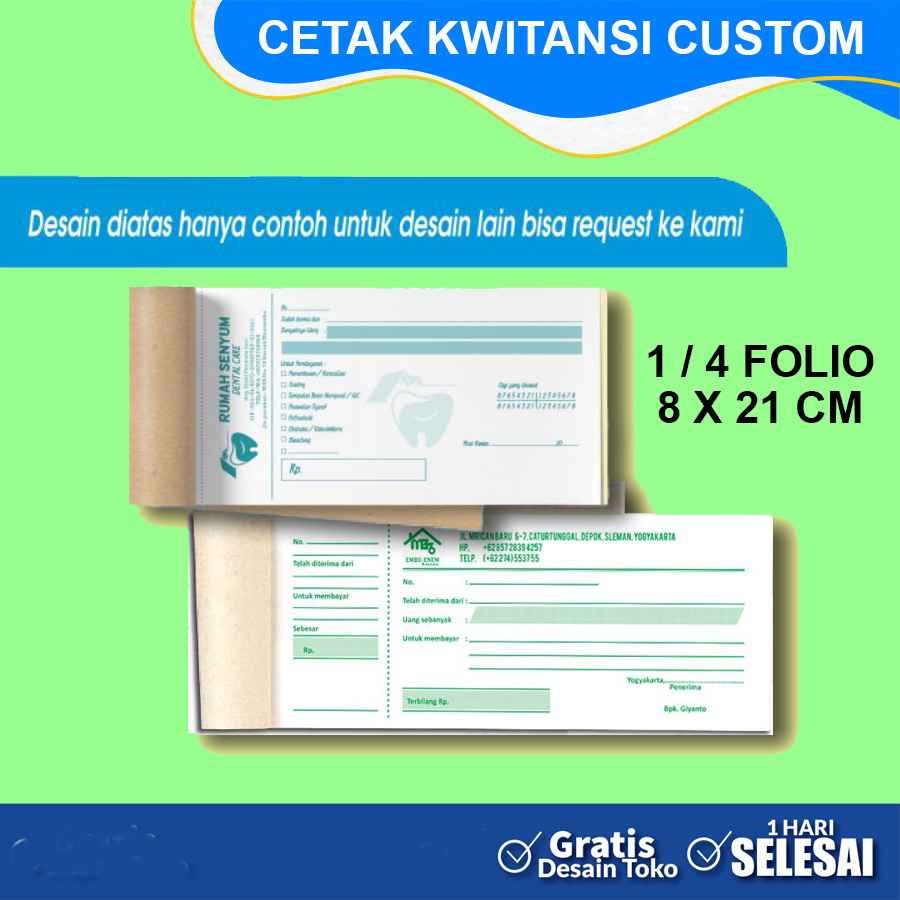 

NOTA KWITANTSI CUSTOM 1/4 ukuran 8x21 cm 2 RANGKAP INVOICE Bon Surat Jalan Kwitansi