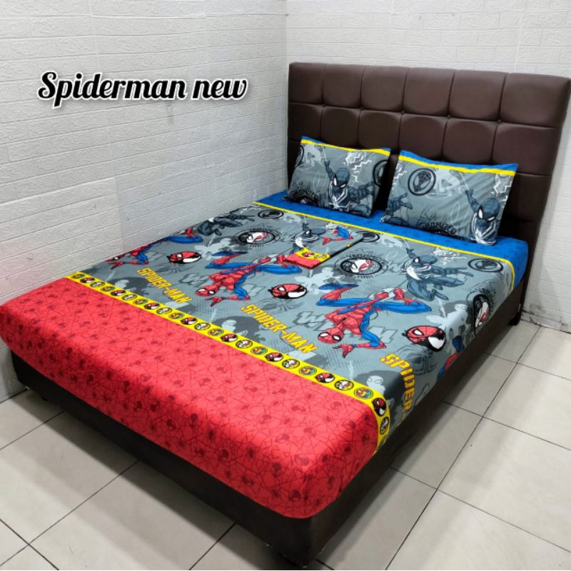Grosir Sprei Termurah Karakter Spiderman / Sprei Superman / Sprei Captain Marvel/Sprei Spiderman New