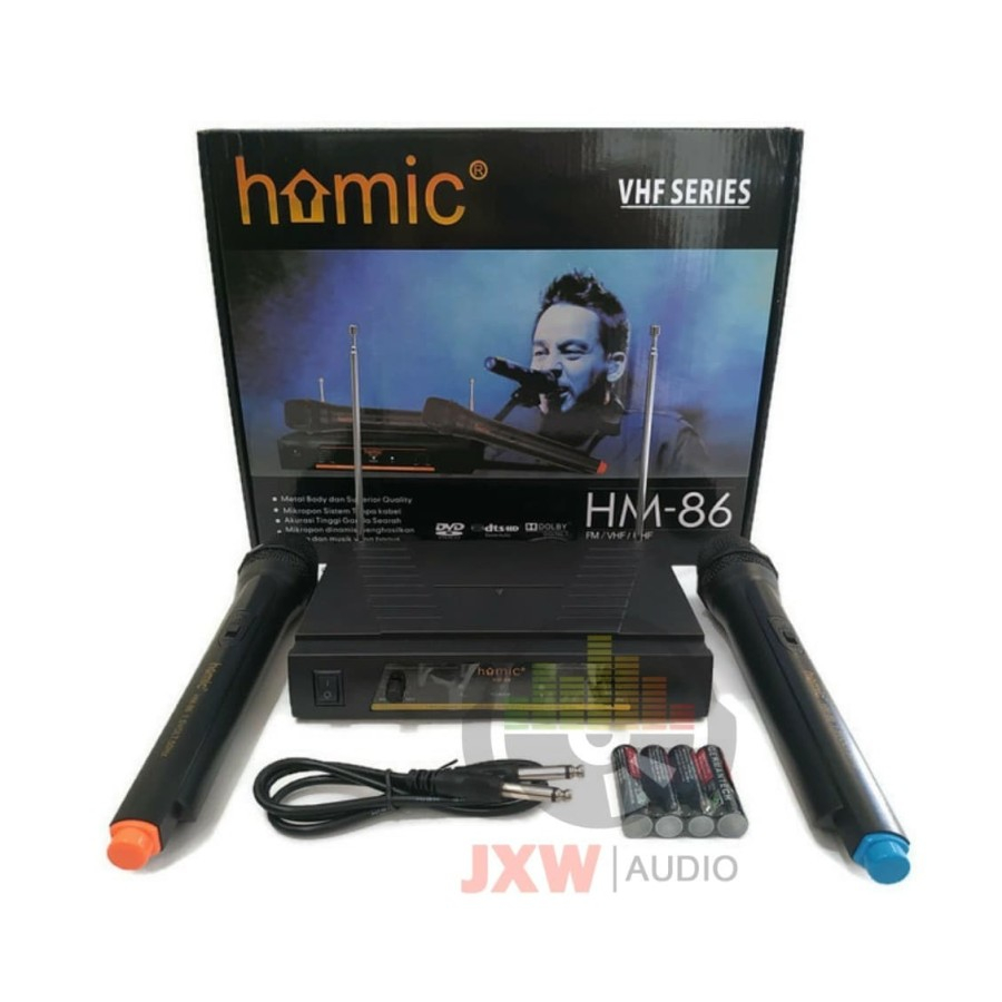 MIC WIRELESS HOMIC HM 86 / DOUBLE MICROPHONE WIRELESS HOMIC HM-86