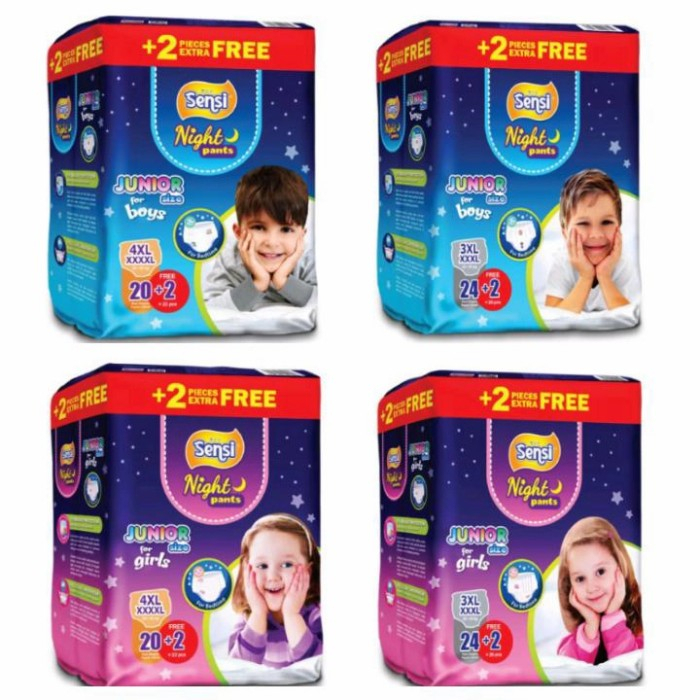 Pamper Sensi Night Pants Popok Celana Anak Junior / 3XL - XXXL / 4XL (20+2) - XXXXL BOYS/GIRL