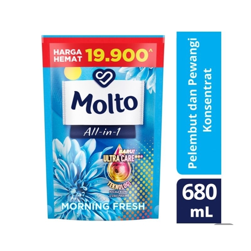 Molto All in One Pelembut & Pewangi Pakaian Morning Fresh 680 ml 