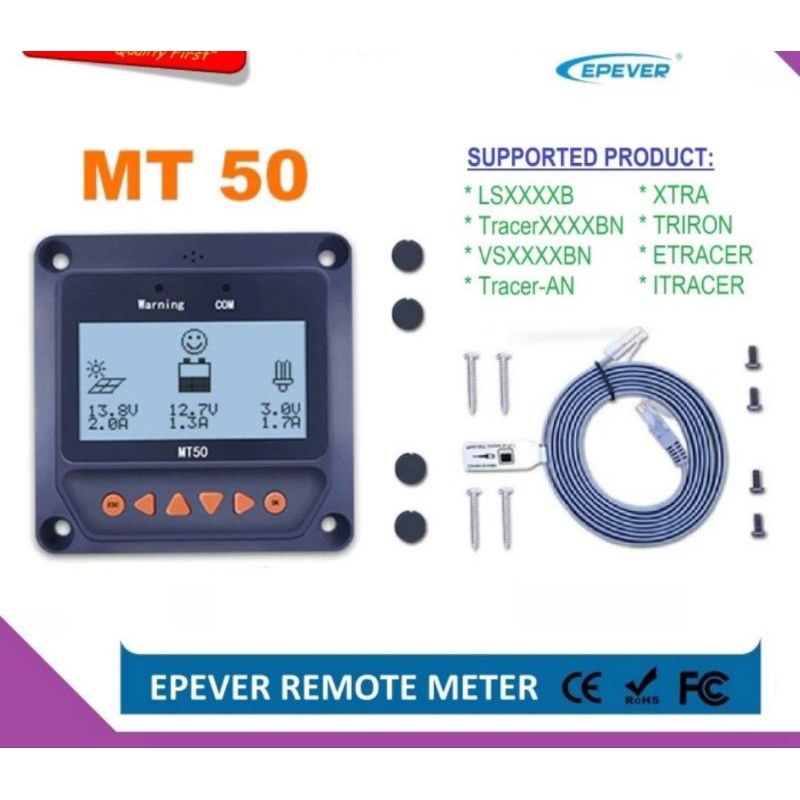 Epever Remote Meter MT50 For Epever to EpSolar Charge MPPT Series
