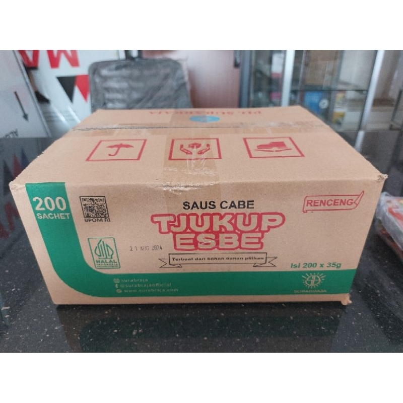 

Saus cabe tjukup esbe renceng karton (1 dus) isi 200 pcs x 35 gram