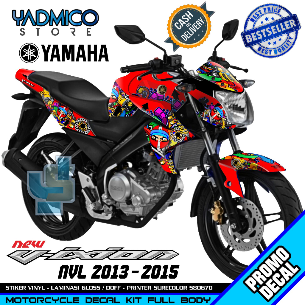 Decal Vixion NVL Full Body - Stiker Motor Vixion New Lightning Full Body - Dekal Vixion New NVL 2013