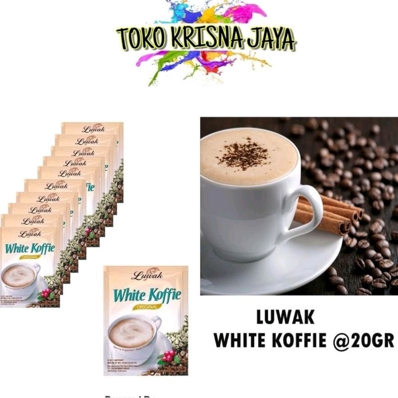 

KOPI LUWAK WHITE KOFFIE SACHET 20GR 1 RENCENG ISI 10 BUNGKUS