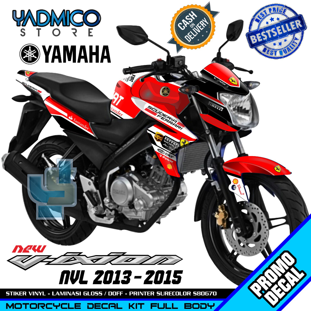 Decal Vixion NVL Full Body - Stiker Motor Vixion New Lightning Full Body - Dekal Vixion New NVL 2013