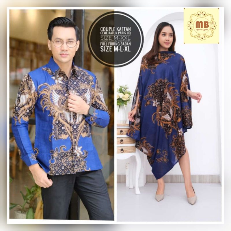 Couple kaftan batik kondangan terbaru katun all size