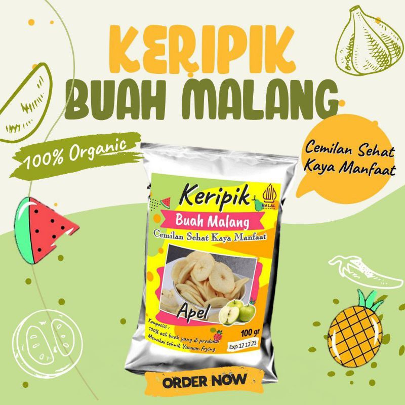 

Keripik Apel|Keripik Buah|Cemilan Sehat|kemasan 100gram