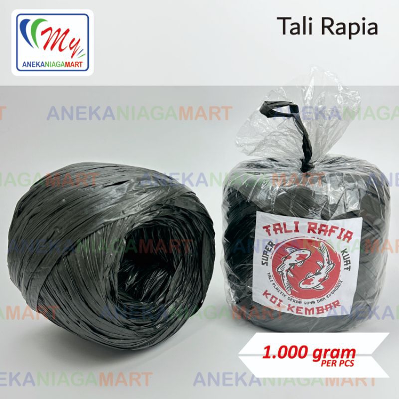 

Tali Rafia Plastik Hitam 1 Kg Roll Gulungan Besar Plastik Tebal Kuat