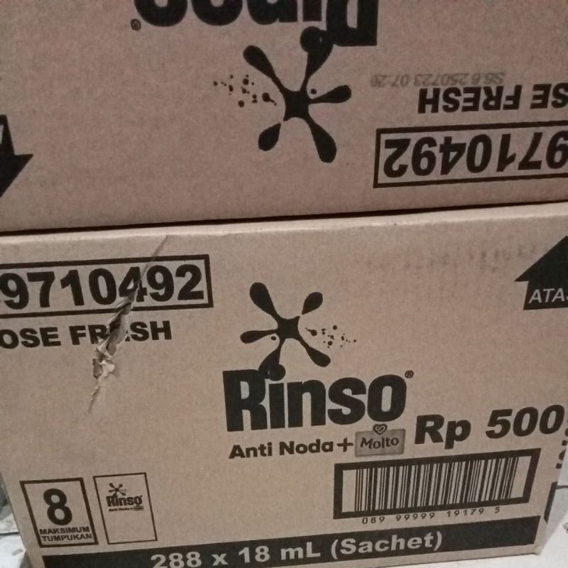 1 Karton Rinso Molto cairRp 500 ISI 288 SACHET/48renteng
