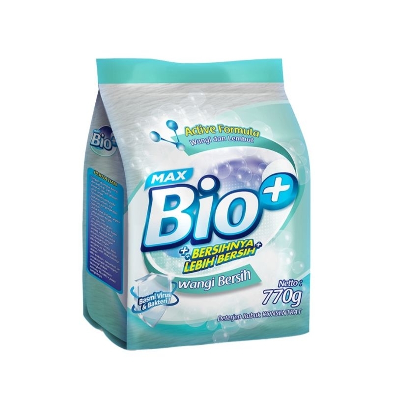 max bio+ detergent bubuk 770gr