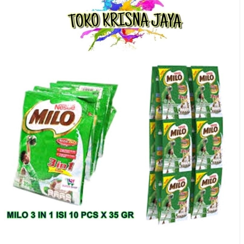 

NESTLE MILO 3 IN 1 SACHET MINUMAN COKELAT NETTO 10 PCS X 35 GR