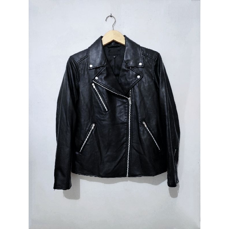 Faux Uniqlo Leather Jacket Women's