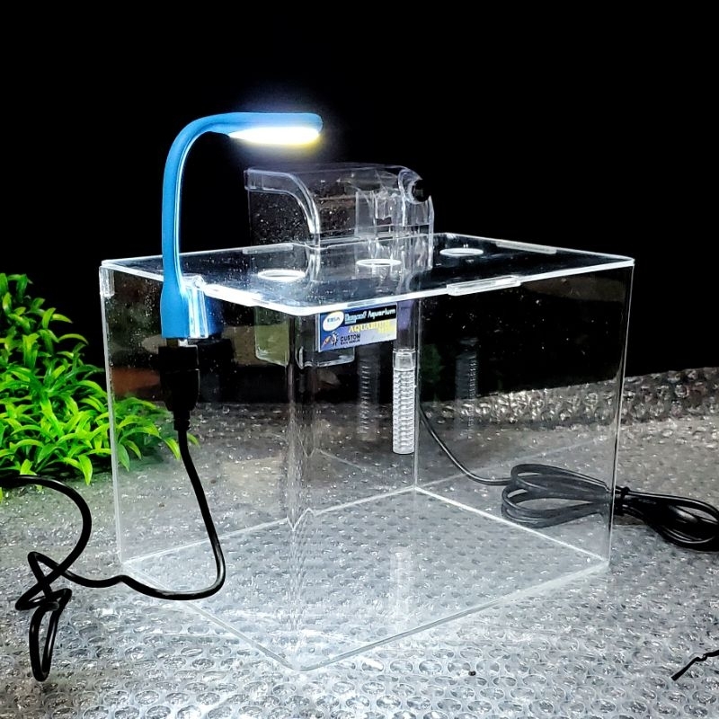 AQUARIUM PAKET LENGKAP AQUARIUM AKRILIK AQUARIUM IKAN HIAS AQUARIUM MINI 20x15x15