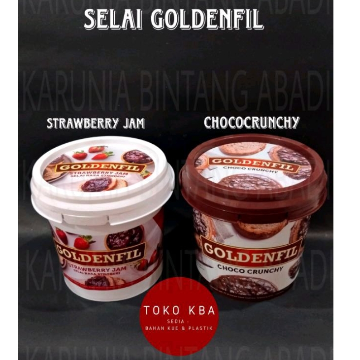 

Goldenfil Jam Selai Rasa Stroberi Coklat 1 Kg ( Strawberry | Choco Crunchy )