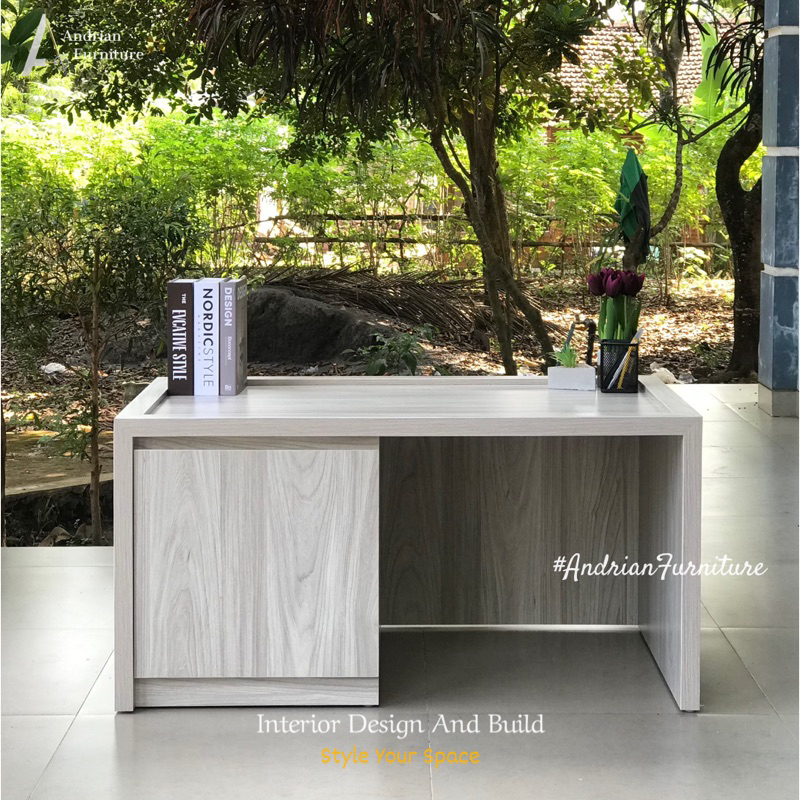 Meja Kecil Storage Koper Lesehan Minimalis Modern HPL