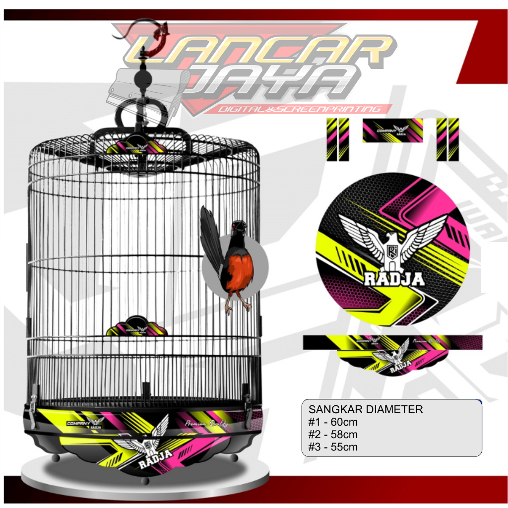 Stiker Decal Tebok Sangkar Murai Motiv Radja
