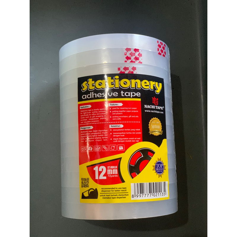 

HCS - Isolasi/Tape/Solatip/Selotip Nachi 1/2" Inch(12 mm) x 72 yard
