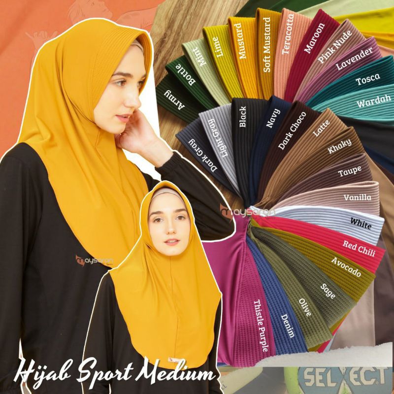 MAYSARON HIJAB SPORT UKURAN MEDIUM//HIJAB OLAHRAGA PREMIUM BY MAYSARON