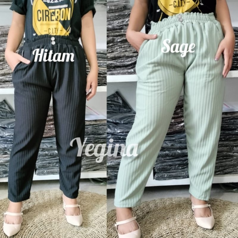 LUNA JUMBO KNIT IMPORT / BAGGYPANTS KNIT IMPORT / CELANA PANJANG WANITA