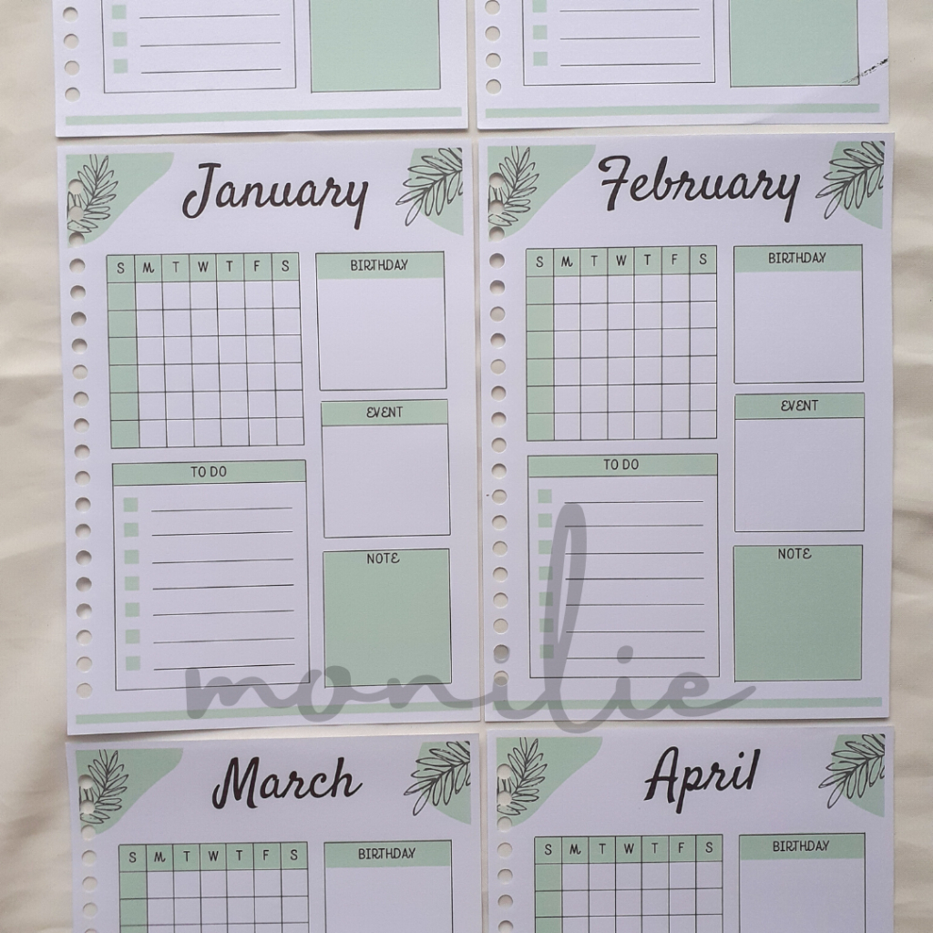 

Monthly Planner Isi Binder A5 Loose Leaf by Monilie