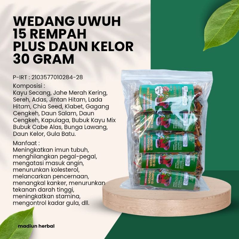 

1 Pack isi 10 Pcs Wedang Uwuh 15 Rempah Kelor Plus Gula Batu