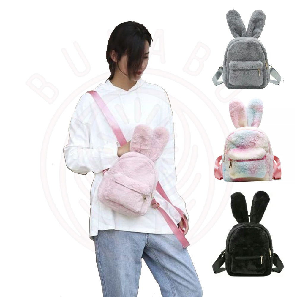 Tas Ransel Bulu Halus Wanita BESTIE RABBIT Lucu Lembut