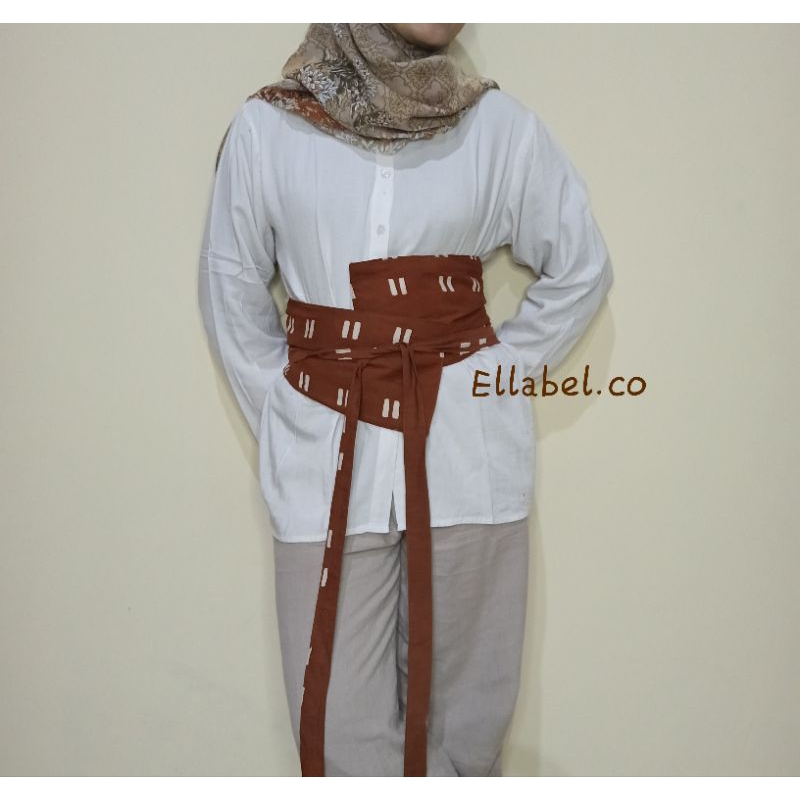 obi belt motif jumputan / Obi belt motif garis/ Obi belt jumputan jepit/ Obi belt dama / Obi belt mu