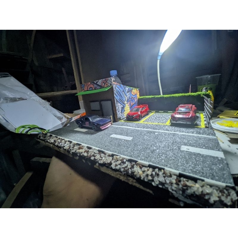 diorama garasi diecast