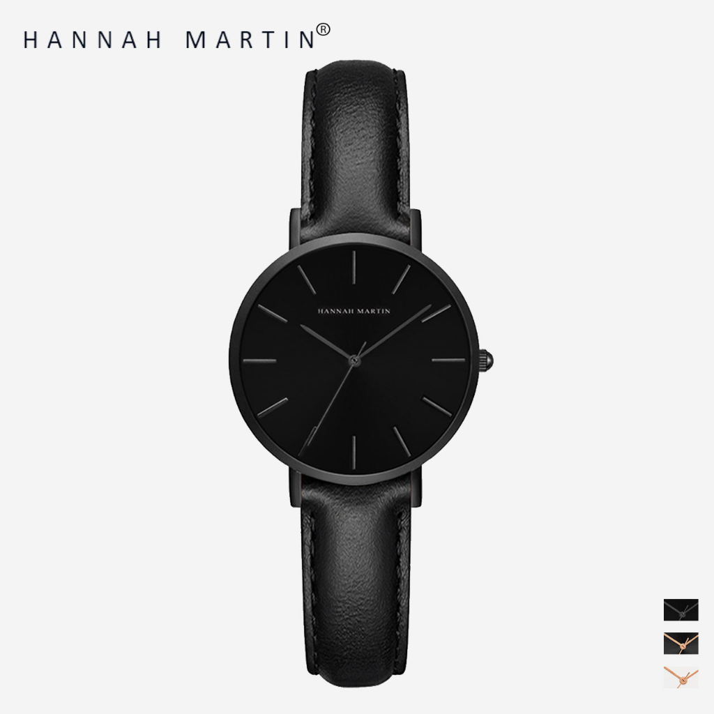 HANNAH MARTIN Jam Tangan Wanita Sangat tipis 100% Original Fashion Kecil Simple Jam Cewek Quartz