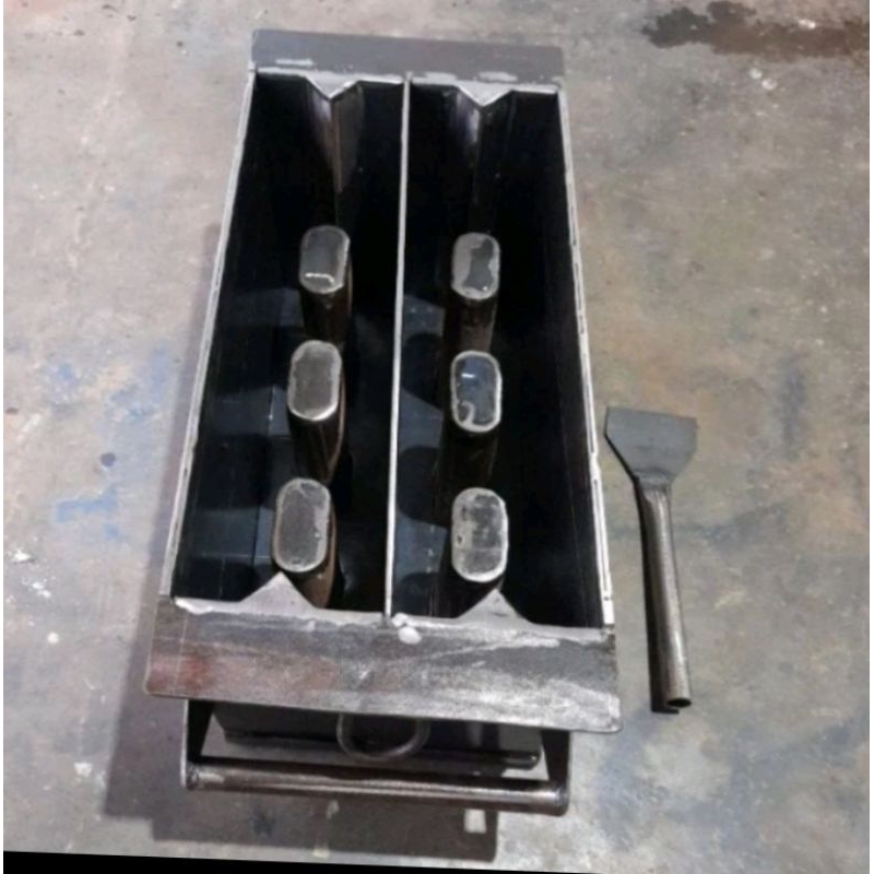 Cetakan batako double lubang 3 engsel 40x20x10cm