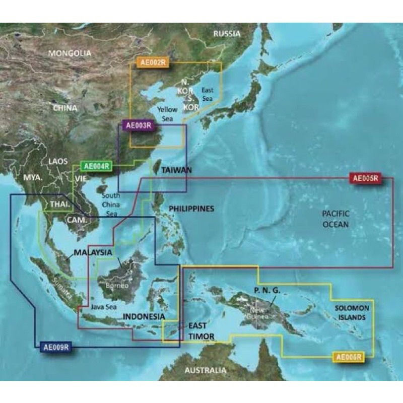 Peta Laut Bluechart Pasific - Garmin 62s 64s 78s Etrex 30 Oregon 650 750 585 plus 80xs 100xs