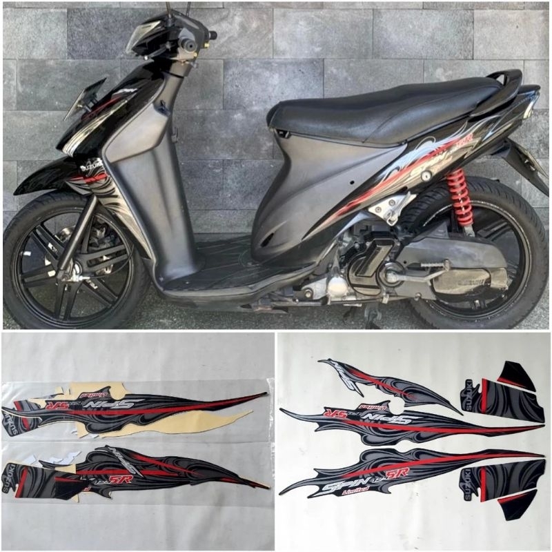 Striping lis sticker standar ORI suzuki spin 125 sr 2008 limited hitam stiker spin sr stiker spin 20