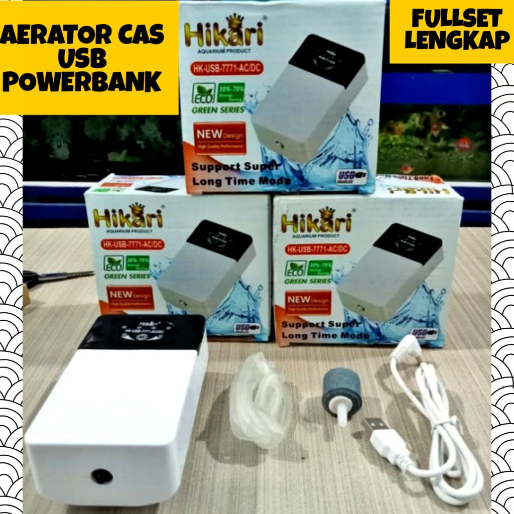 aerator usb power bank untuk mancing airpump batre kotak hikari hk usb 7771