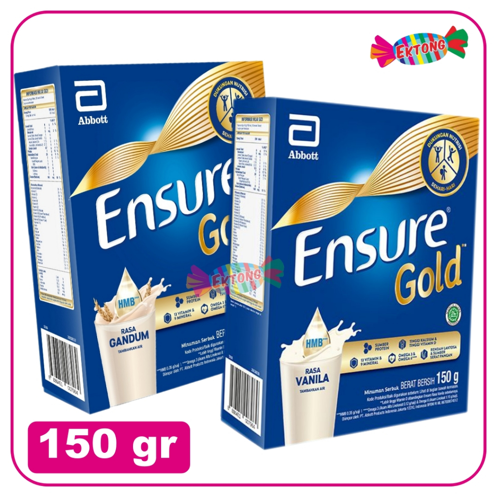 

Ensure Gold HMB Vanila / Gandum 150 g - Nutrisi Dewasa Rendah Laktosa