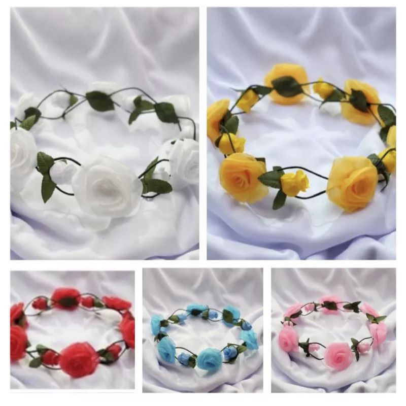 BANDO BUNGA HIASAN KEPALA HIJAB ANAK DAN DEWASA FLOWER CROWN