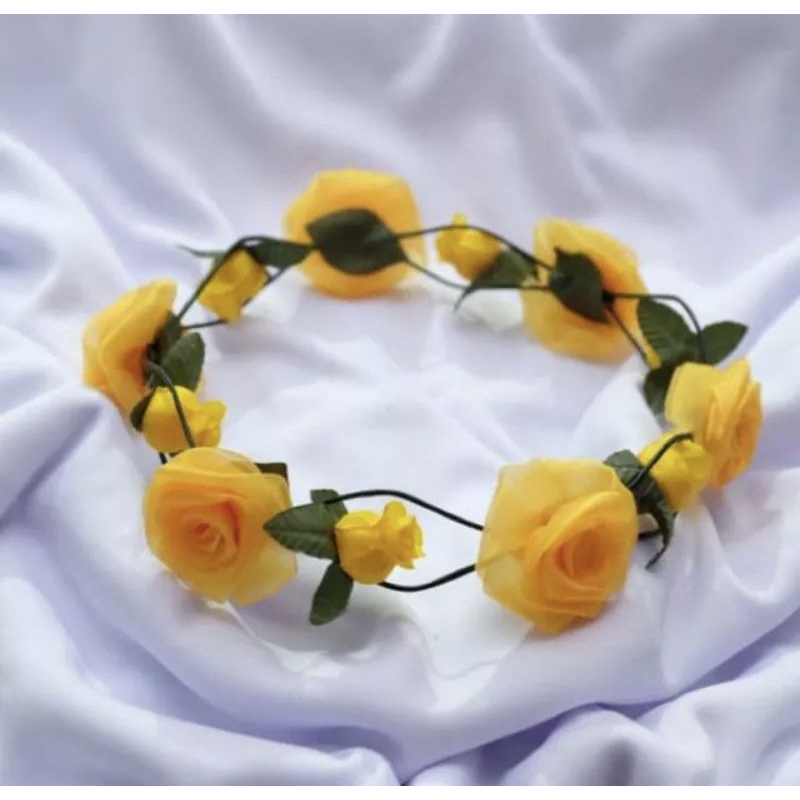 FLOWER CROWN BANDO BUNGA HIASAN KEPALA HIJAB ANAK DAN DEWASA