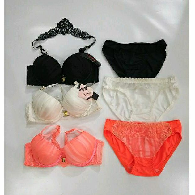 Bh Set Bra Kancing Depan Busa Tipis Ada Kawat Tali Leher Halter Neck Cup A Bh Dan Celana Dalam Set a